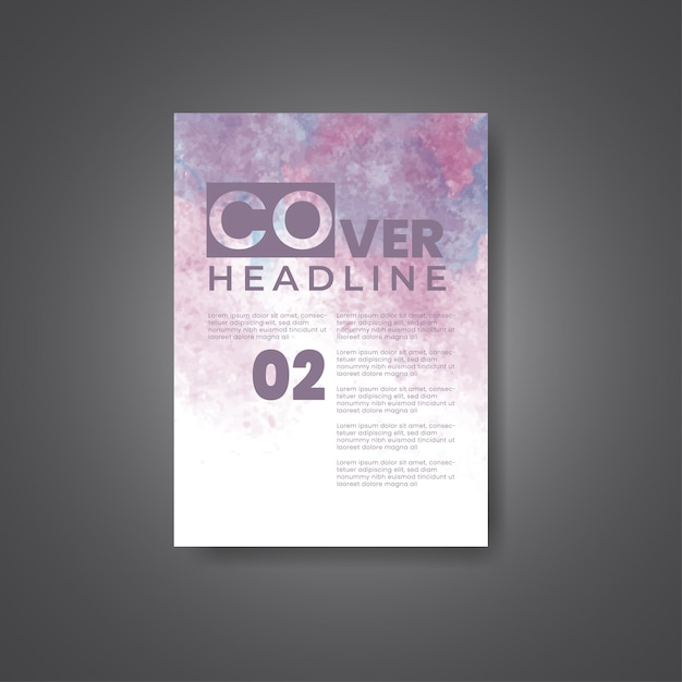 Cover template with watercolor background Design for your cover date postcard banner logo