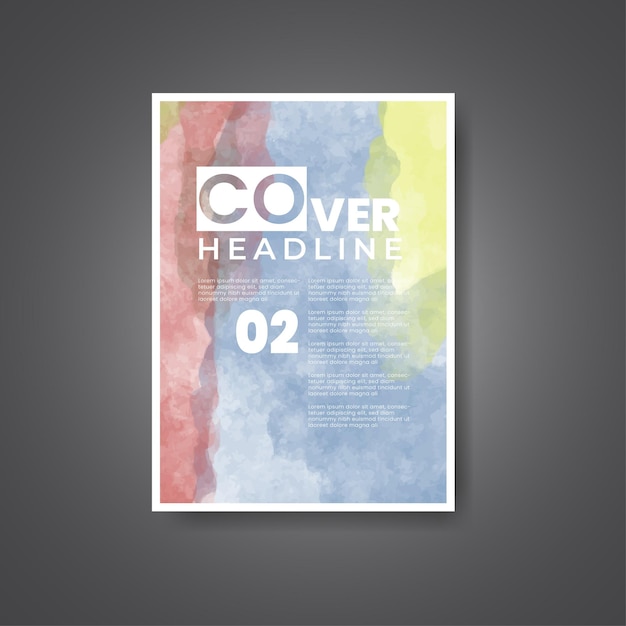 Cover template with watercolor background Design for your cover date postcard banner logo