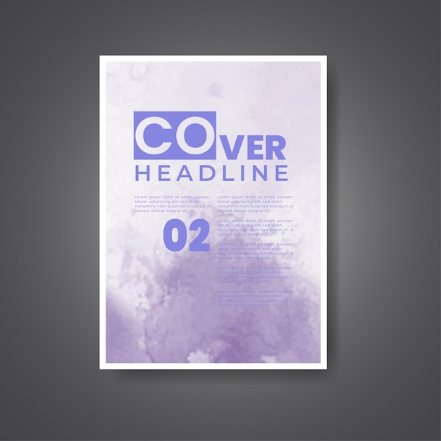 cover template with watercolor background design for your cover date postcard banner logo