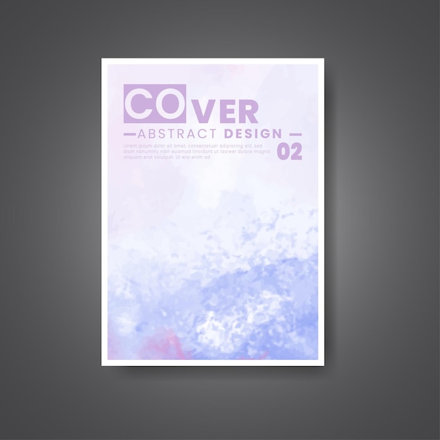 Cover template with watercolor background design for your cover date postcard banner logo