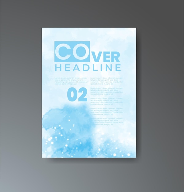 Cover template with watercolor background Design for your cover date postcard banner logo