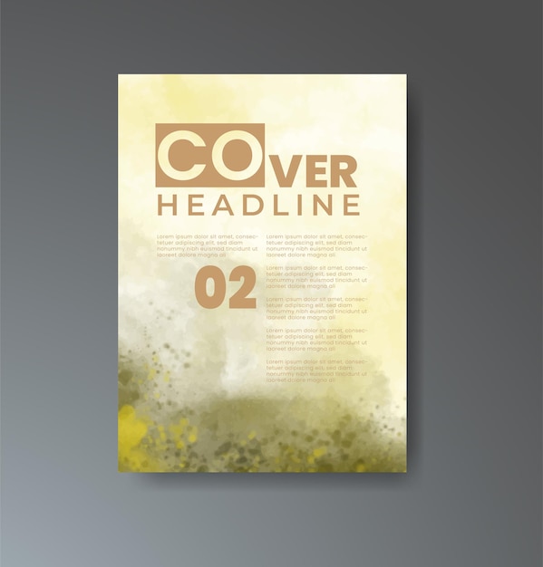 Cover template with watercolor background Design for your cover date postcard banner logo