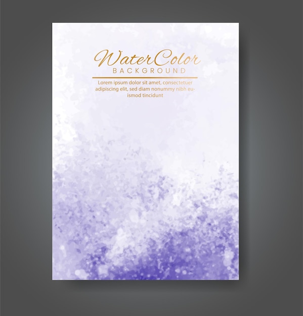 Cover template with watercolor background Design for your cover date postcard banner logo