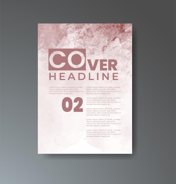 Cover template with watercolor background Design for your cover date postcard banner logo