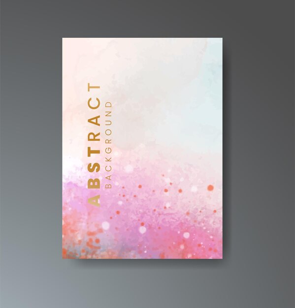 Cover template with watercolor background design for your cover date postcard banner logo