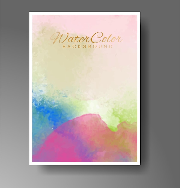 Vector cover template with watercolor background design for your cover date postcard banner logo