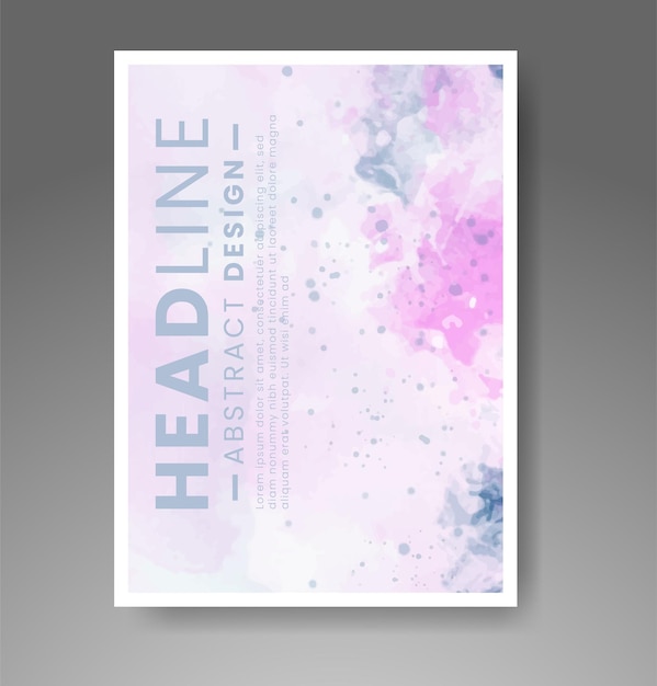 cover template with watercolor background design for your cover date postcard banner logo