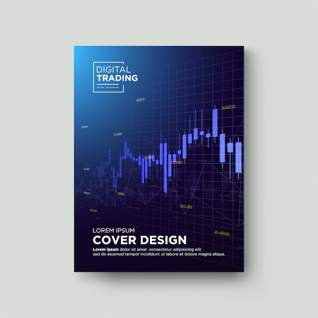 Cover trading. with a graphic illustration of a blue candle rising.