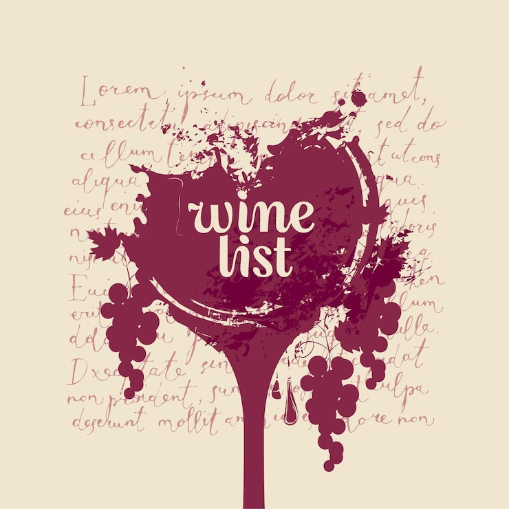 Vector cover for wine list menu