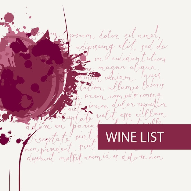 Vector cover for wine list menu