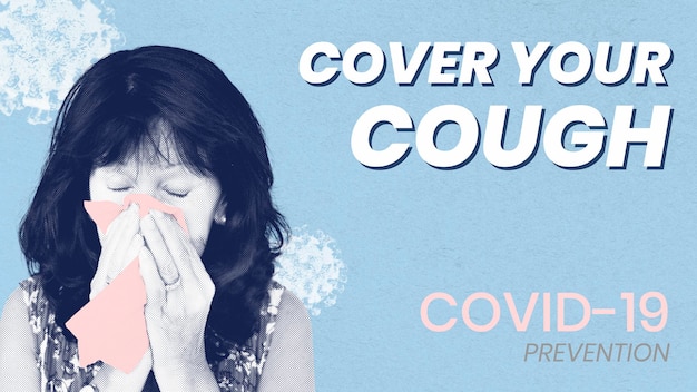 Vector cover your cough to prevent covid-19 spreading vector