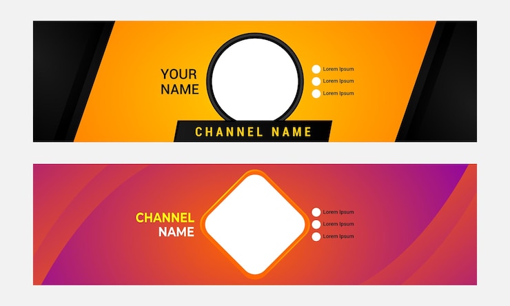 Vector cover youtube channel template