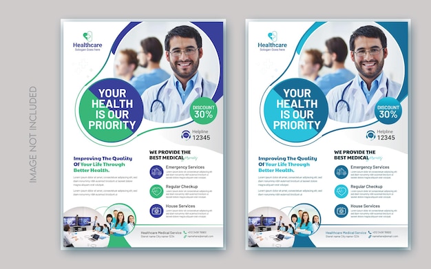 Coverpagina van medische brochure Healthcare business flyer design poster sjabloon