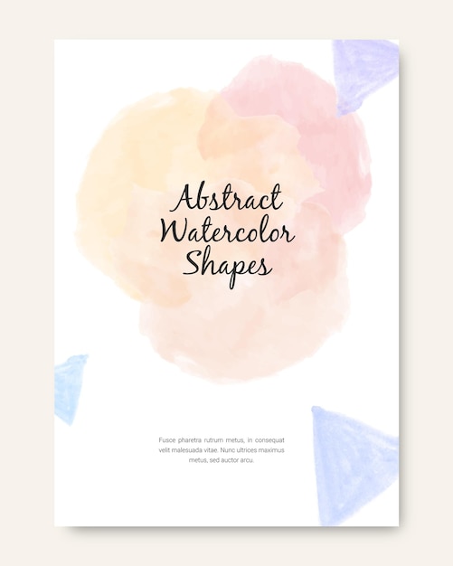 Vector covers abstract watercolor shapes design