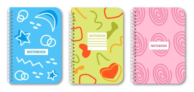 Covers bloemen geometrische en chaotische vormen set voor notebooks kaarten web app planners brochures