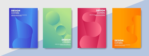 Covers book design and gradient magazine background