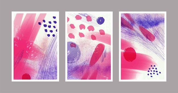 Covers collection with different watercolor shapes