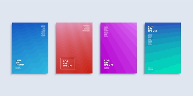 Covers modern abstract design templates set futuristic minimal geometric compositions for flyer banner brochure and poster eps10 vector illustration