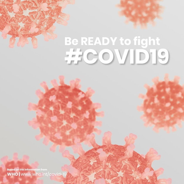 Covid-19 and corona virus awarenss template vector