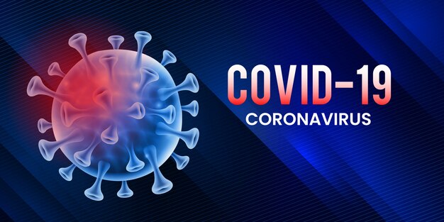 Вектор Дизайн баннера covid-19 corona virus для глобальной борьбы с пандемией