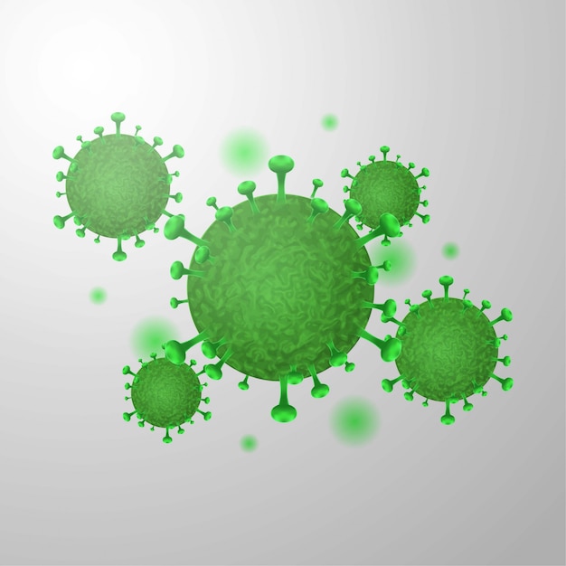 Vector covid-19 coronavirus achtergrond met 3d virus illustratie