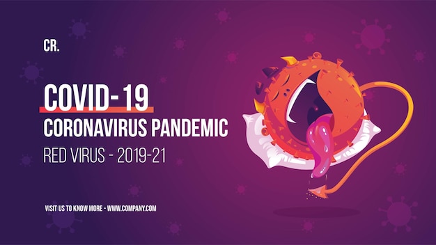 Covid 19 coronavirus pandemie rood virus bannerontwerp