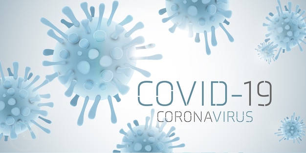 Covid 19 isolated on a large banner