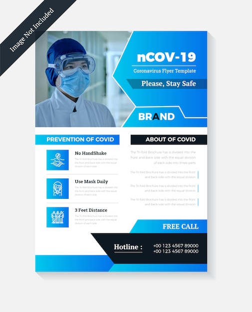 covid-19 의료 전단지 디자인 템플릿