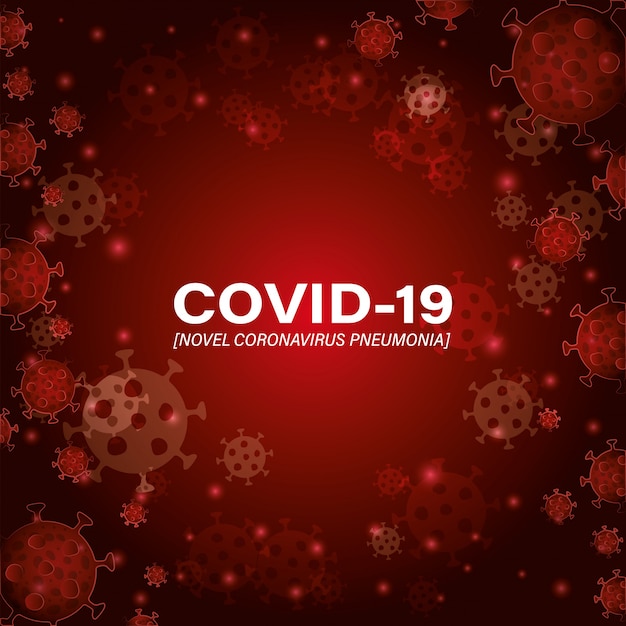 Covid 19 novel coronavirus pneumonia in front of virus background 