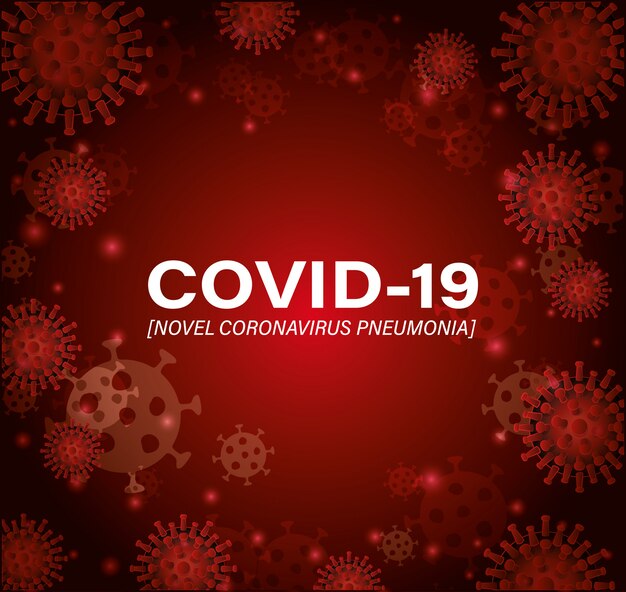 Covid 19 novel coronavirus pneumonia in front of virus background