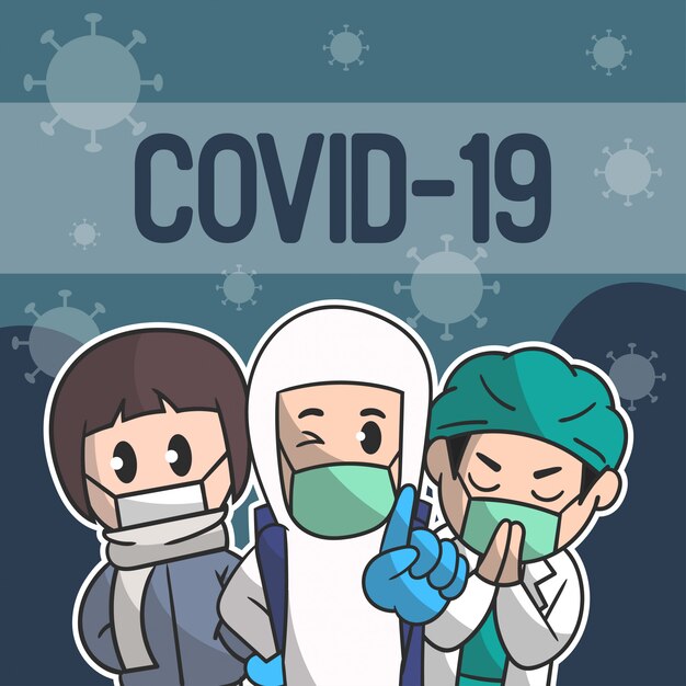 Covid 19 pandemie concept illustraties