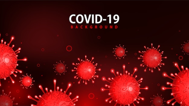 COVID-19 Red Background, CORONA effect, COVID19 awareness