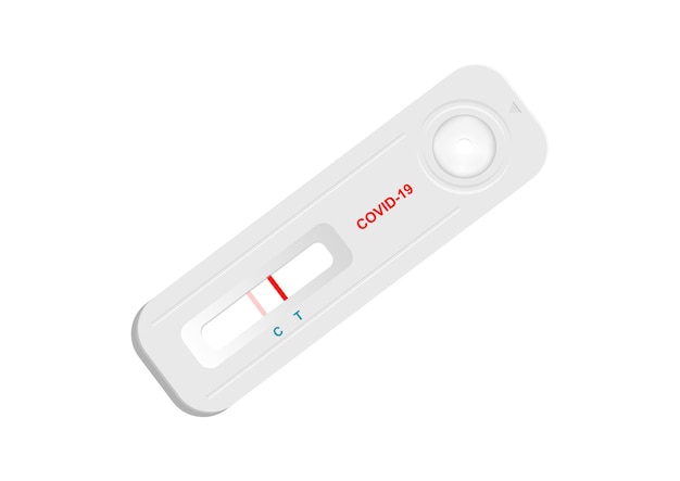 Covid 19 test with antigen test kit vector flat design