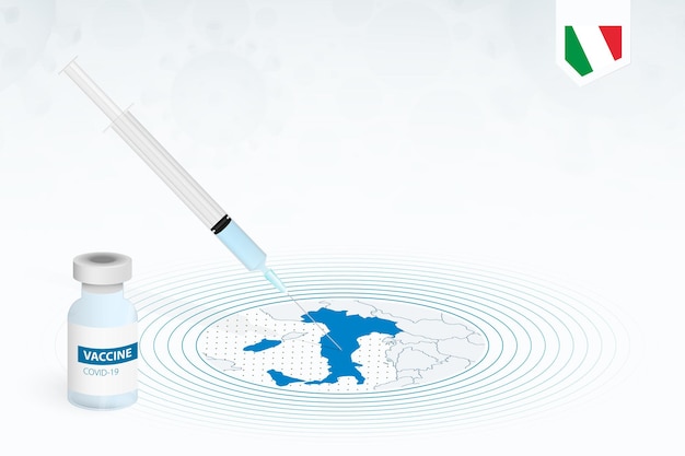 COVID-19 vaccination in Italy, coronavirus vaccination illustration