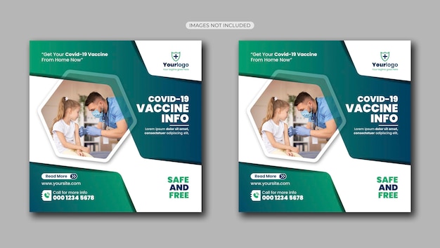 Vector covid 19 vaccine social media post