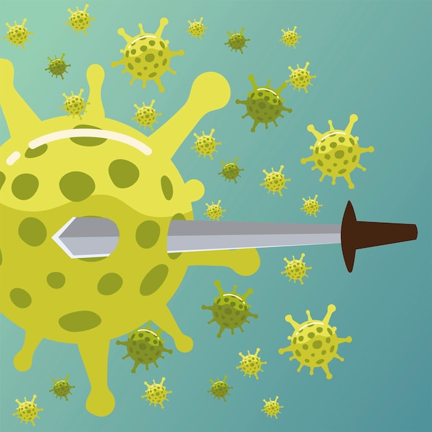 Covid 19-virus met zwaardontwerp van 2019 ncov cov en coronavirus-thema vectorillustratie