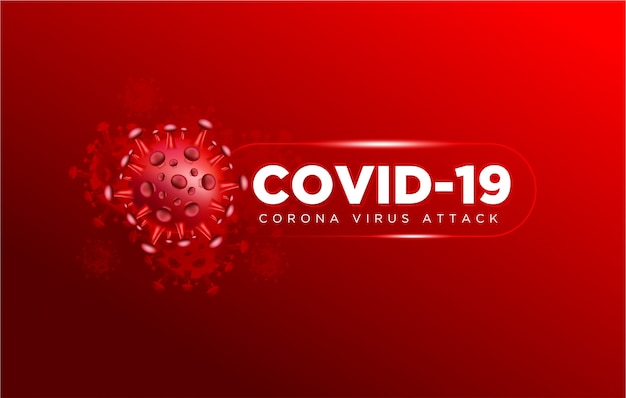 실제 3D 일러스트 배경의 Covid Coronavirus