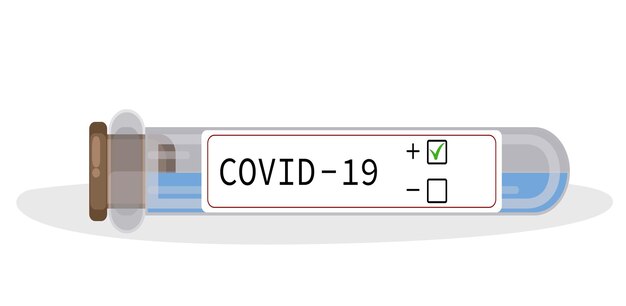 Vector covid-test covid-test 19 coronavirus-reageerbuizen met covid-test nieuwe stam van coronavirus