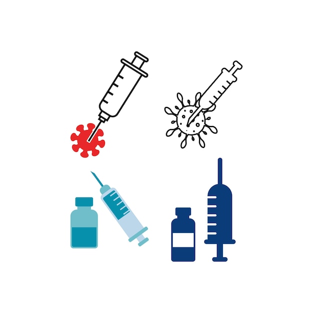 Vector covid vaccine icon set design template