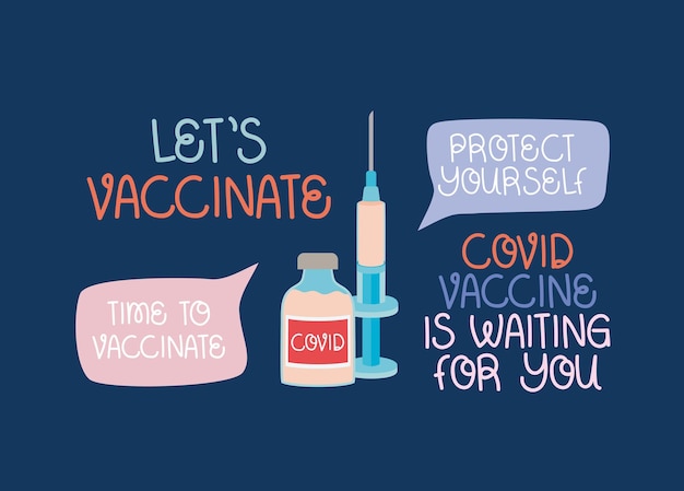 Covid vaccine illustrations