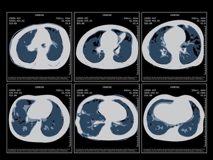 Vector covid19 computed tomography of the lungs ct scan