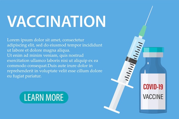 벡터 covid19 코로나바이러스 백신 배너 예방 접종의 개념