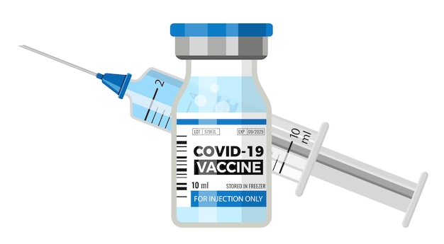 Covid19 코로나 바이러스 백신 및 주사기