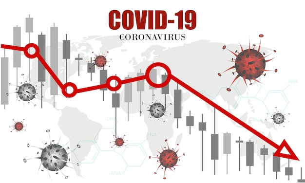 Экономическое влияние covid19 на экономику и бизнес графики, представляющие обвал фондового рынка, вызванный коронавирусом