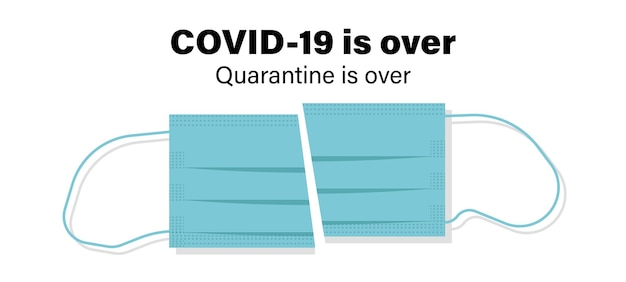 Covid19 e pandemia sono finite la quarantena del coronavirus che termina l'illustrazione vettoriale piatta