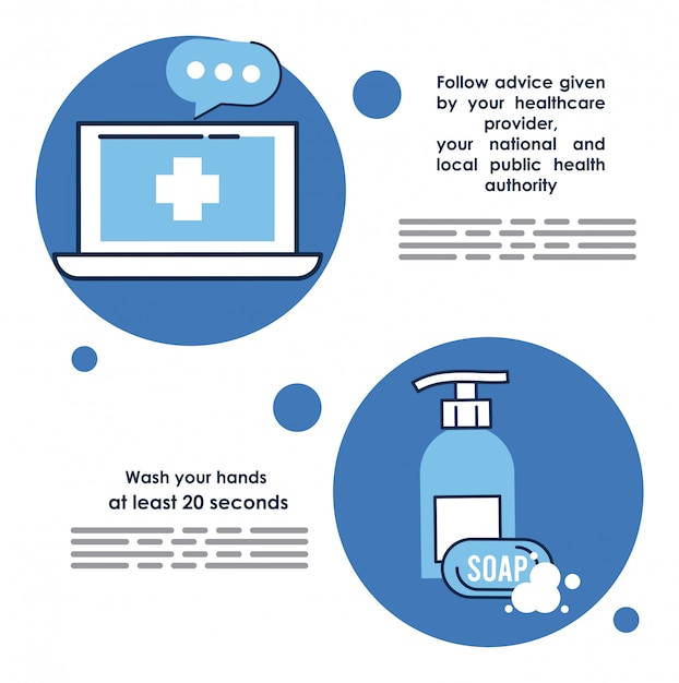 Covid19 prevention recommendations vector illustration design