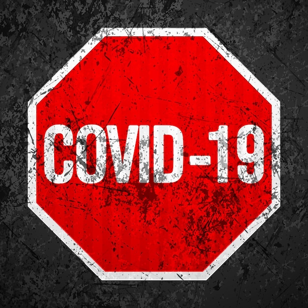 Vector covid19 road sign background