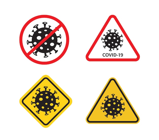 Covid19 sign set stop coronavirus coronavirus covid19 outbreak is giving rise