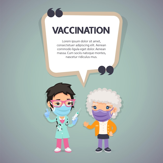 Covid19 Vaccination Speech Bubble Poster