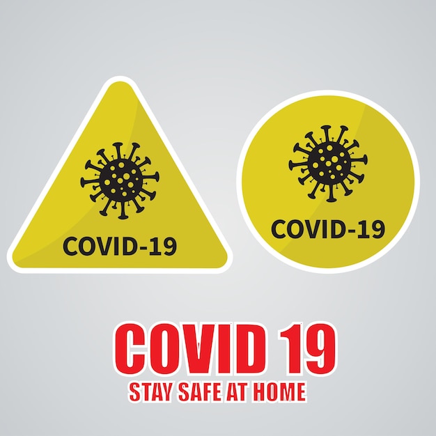 Vector covid19 warning attention sign design